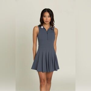 NWOT NAVY PLEATED LINED COLLAR TENNIS DRESS